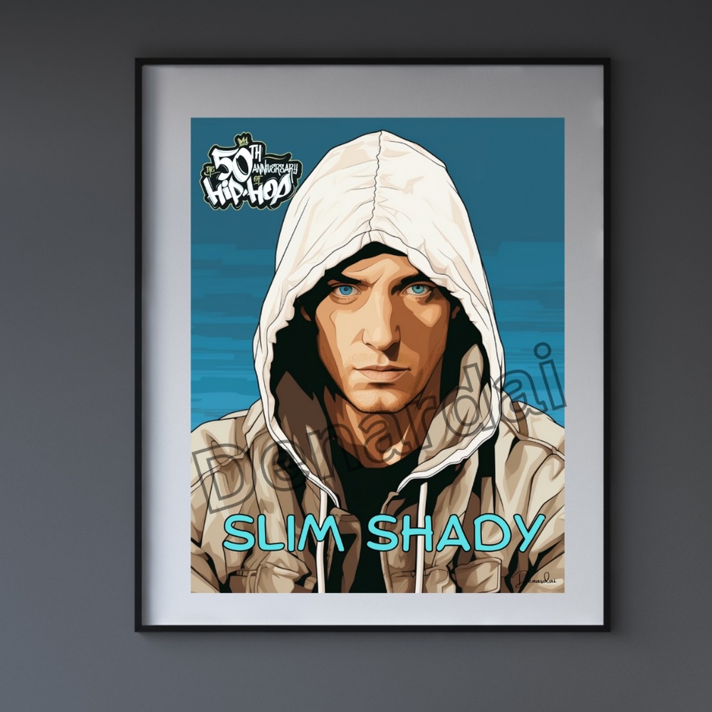 SLIM SHADY 50th Anniversary of Hip Hop Poster Print 11x17
